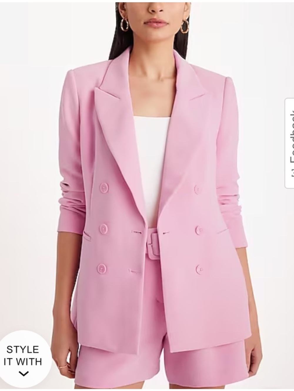 Express Pink Double Breasted Blazer